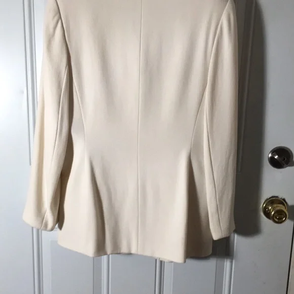 Kasper A.S.L. Petite cream 3 button front blazer career pantsuit size 10P - Picture 4 of 7